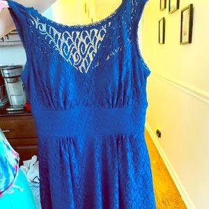 Blue lace summer dress